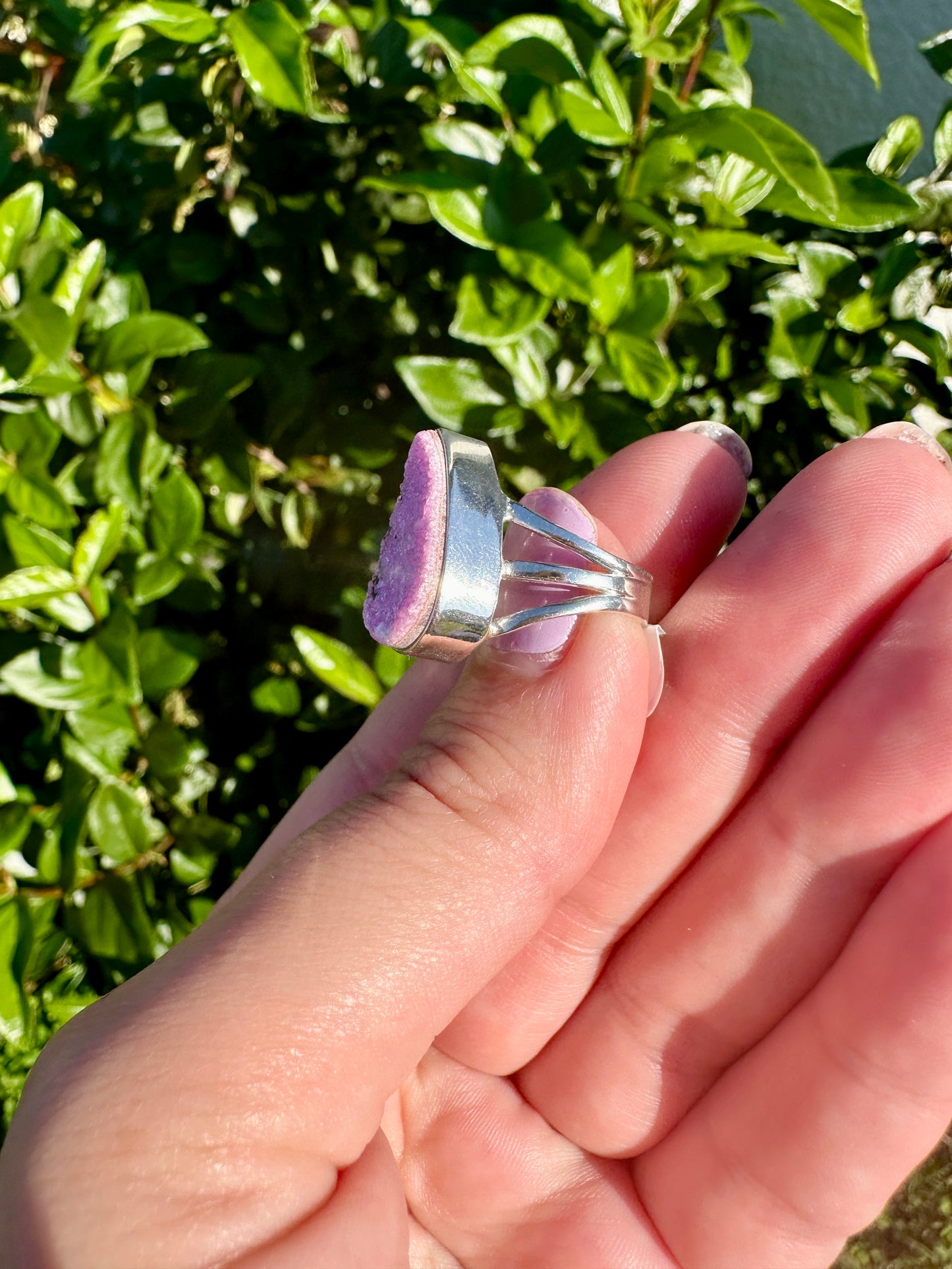 Cobaltoan Calcite Sterling Silver Ring Size 6 - Vibrant Pink Gemstone Jewelry for Love and Healing, Elegant Accessory