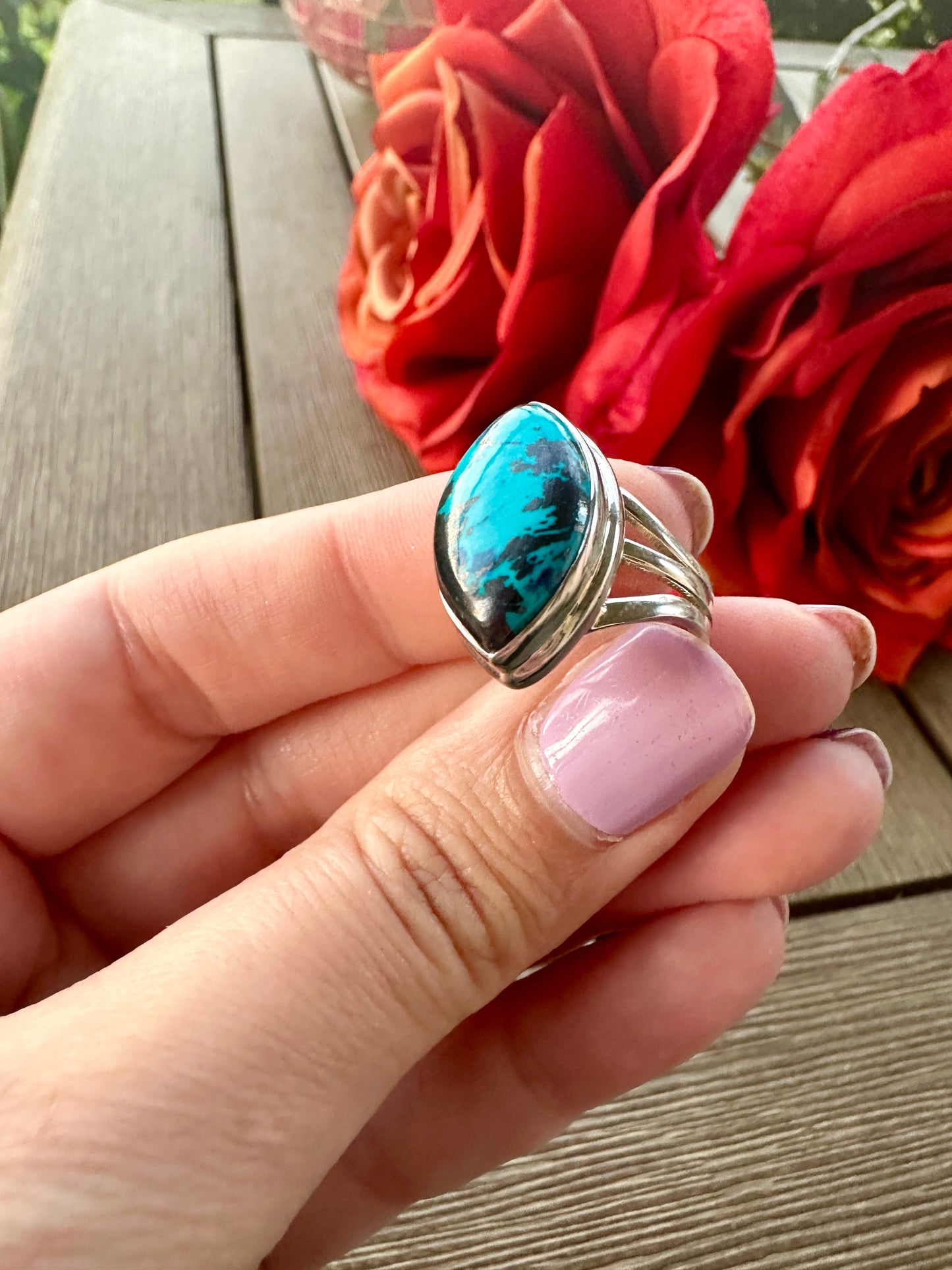 Exquisite Shattuckite Ring Size 6 - A Vibrant Statement of Intuition and Communication, Set in Elegant Design
