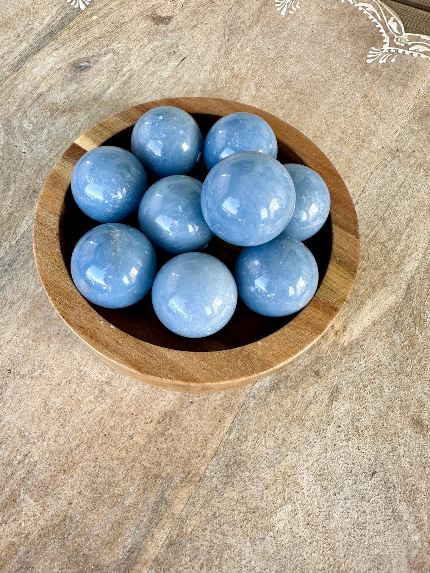 Angelite Spheres 28mm - Serene Blue Angelite Crystal Balls for Healing, Meditation, and Spiritual Decor