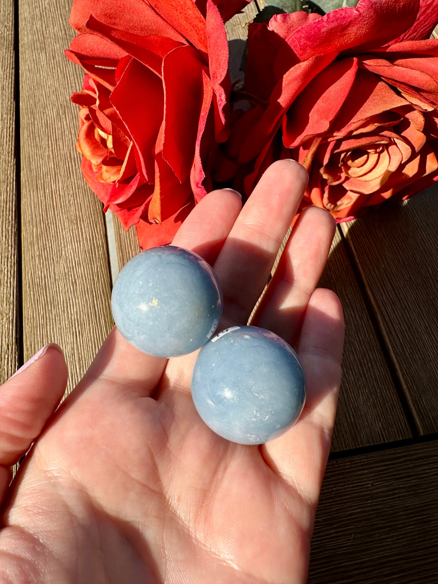 Angelite Spheres 28mm - Serene Blue Angelite Crystal Balls for Healing, Meditation, and Spiritual Decor
