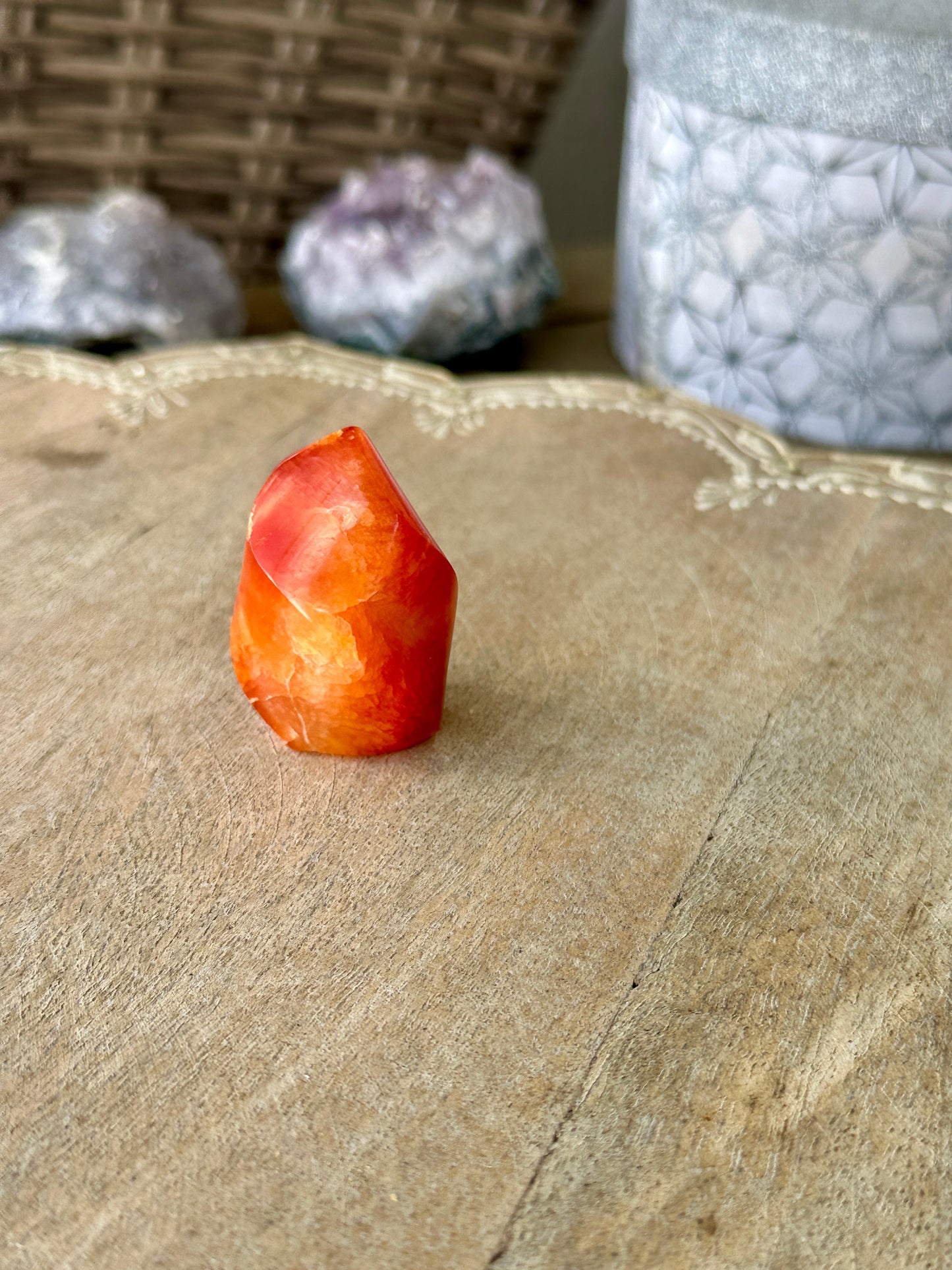 Handcrafted Carnelian Flame Sculpture - Unique Natural Stone Decor for Home and Office, Energizing and Inspiring Carnelian Artwork