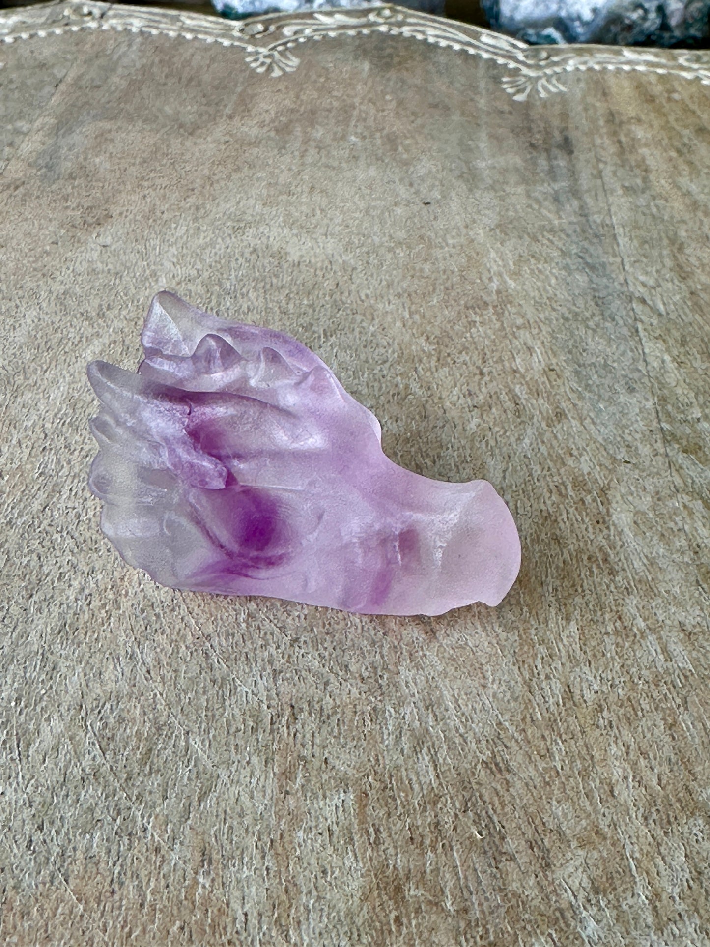 Fluorite Dragon Head Carving - Mystical Crystal Dragon Sculpture, Handcrafted Gemstone Decor for Energy and Inspiration