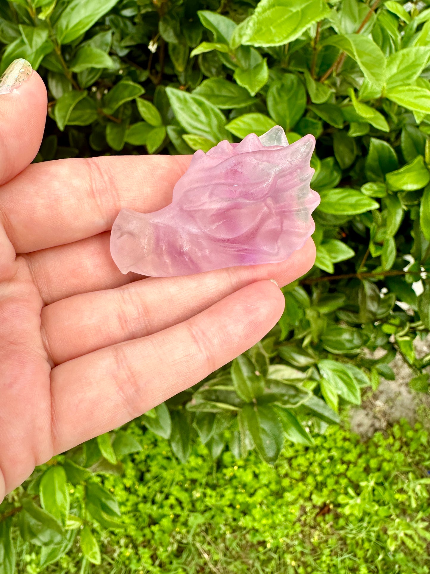 Fluorite Dragon Head Carving - Mystical Crystal Dragon Sculpture, Handcrafted Gemstone Decor for Energy and Inspiration