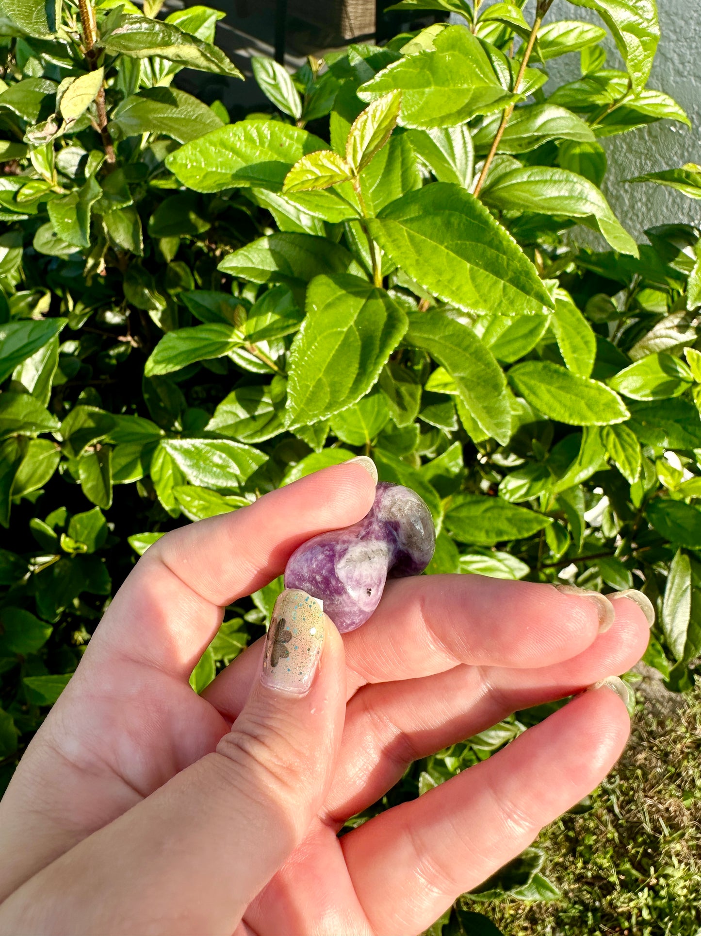 Lepidolite Mushroom Carving - Soothing Crystal Decor for Peaceful Ambiance in Home and Wellness Spaces