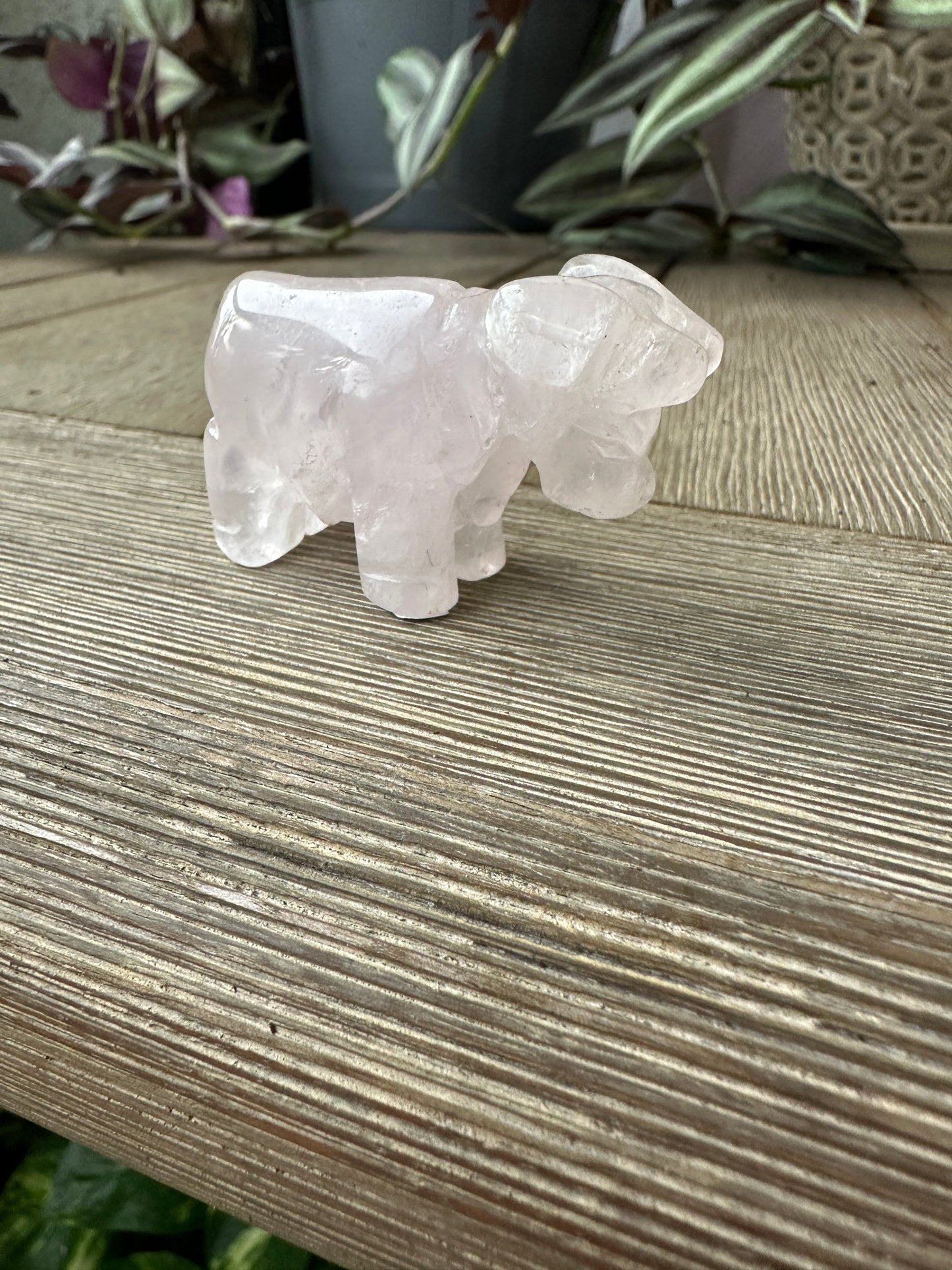 Rose Quartz Cow Carving for Home Decor | Natural Stone Healing Crystal | Cow Figurine Sculpture | Spiritual Animal Totem Gift