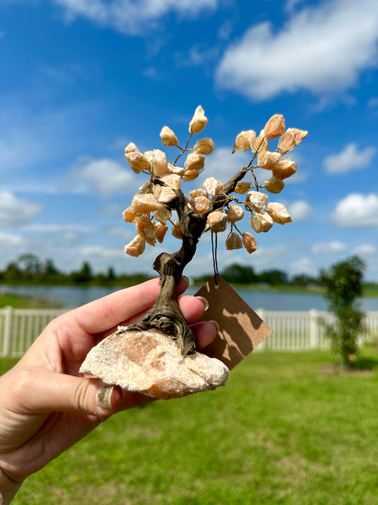 Orange Calcite Tree of Life - Energizing Crystal Decor for Harmony and Creativity in Your Living and Work Spaces