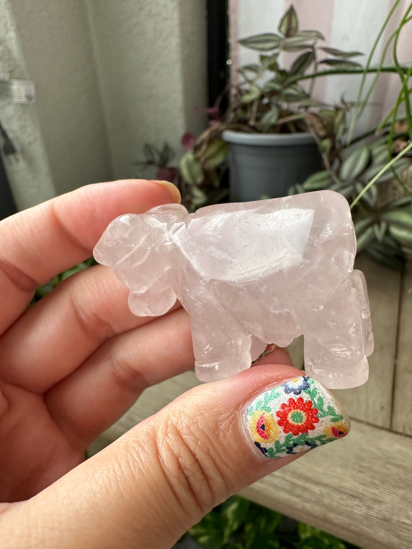 Rose Quartz Cow Carving for Home Decor | Natural Stone Healing Crystal | Cow Figurine Sculpture | Spiritual Animal Totem Gift