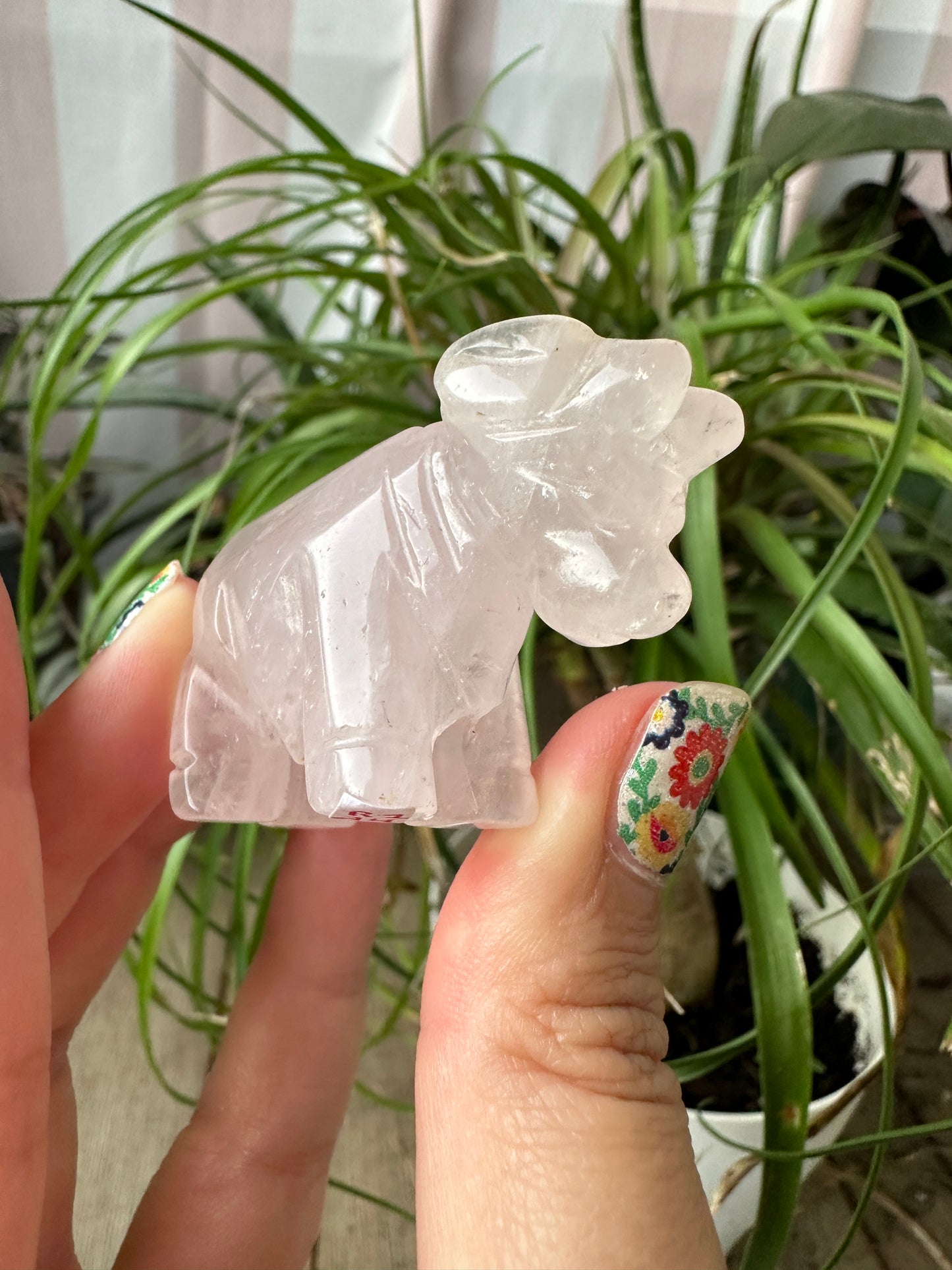 Rose Quartz Cow Carving for Home Decor | Natural Stone Healing Crystal | Cow Figurine Sculpture | Spiritual Animal Totem Gift