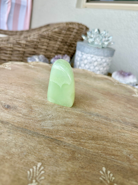 Unique Pistachio Calcite Freeform - Enhance Your Space with Natural Healing Energy, Ideal for Meditation and Home Decor