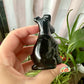 Black Obsidian Dog Carving for Home Decor | Healing Crystal Figurine | Natural Stone Dog Sculpture | Spiritual Animal Totem Gift