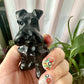 Black Obsidian Dog Carving for Home Decor | Healing Crystal Figurine | Natural Stone Dog Sculpture | Spiritual Animal Totem Gift