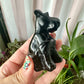 Black Obsidian Dog Carving for Home Decor | Healing Crystal Figurine | Natural Stone Dog Sculpture | Spiritual Animal Totem Gift