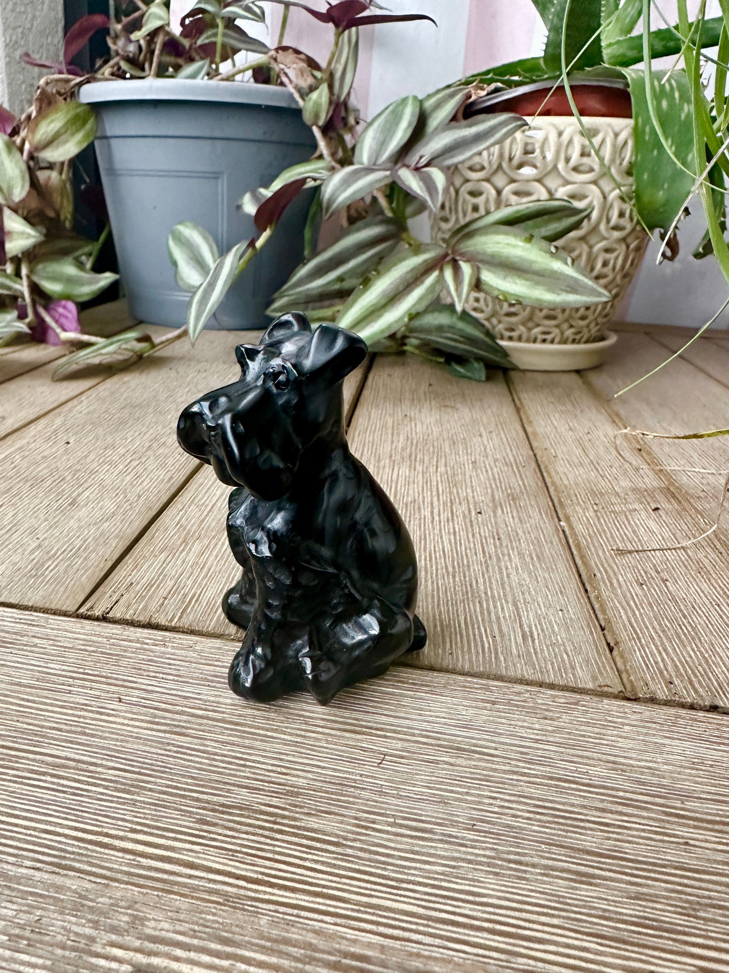 Black Obsidian Dog Carving for Home Decor | Healing Crystal Figurine | Natural Stone Dog Sculpture | Spiritual Animal Totem Gift