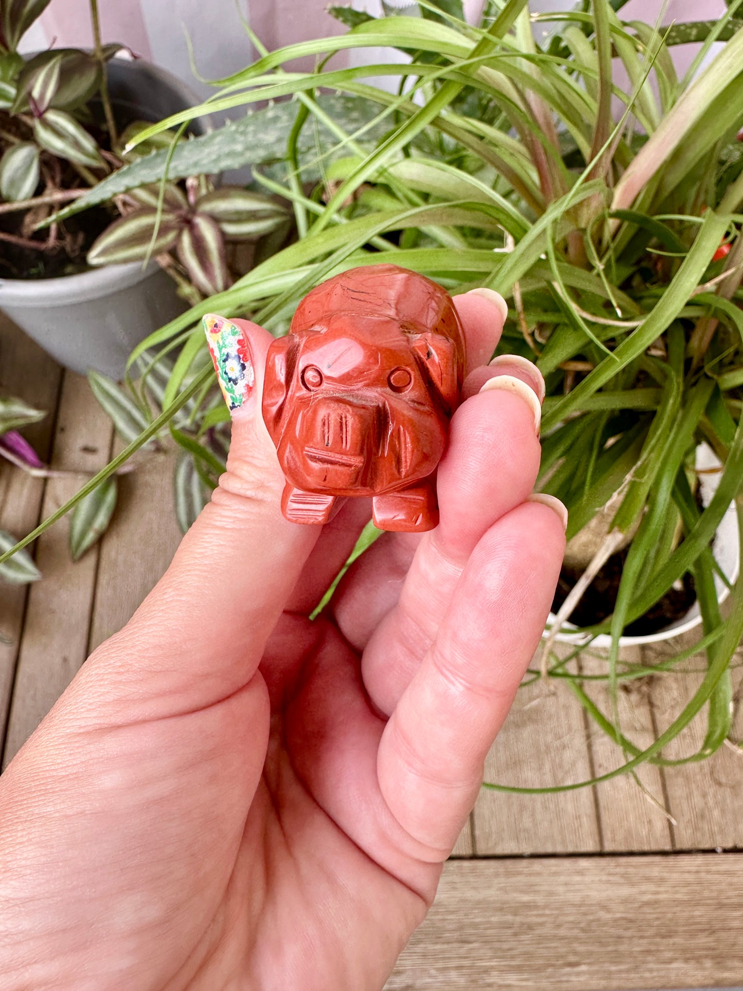 Red Jasper Pig Carving for Home Decor | Natural Stone Healing Crystal | Pig Figurine Sculpture | Spiritual Animal Totem Gift