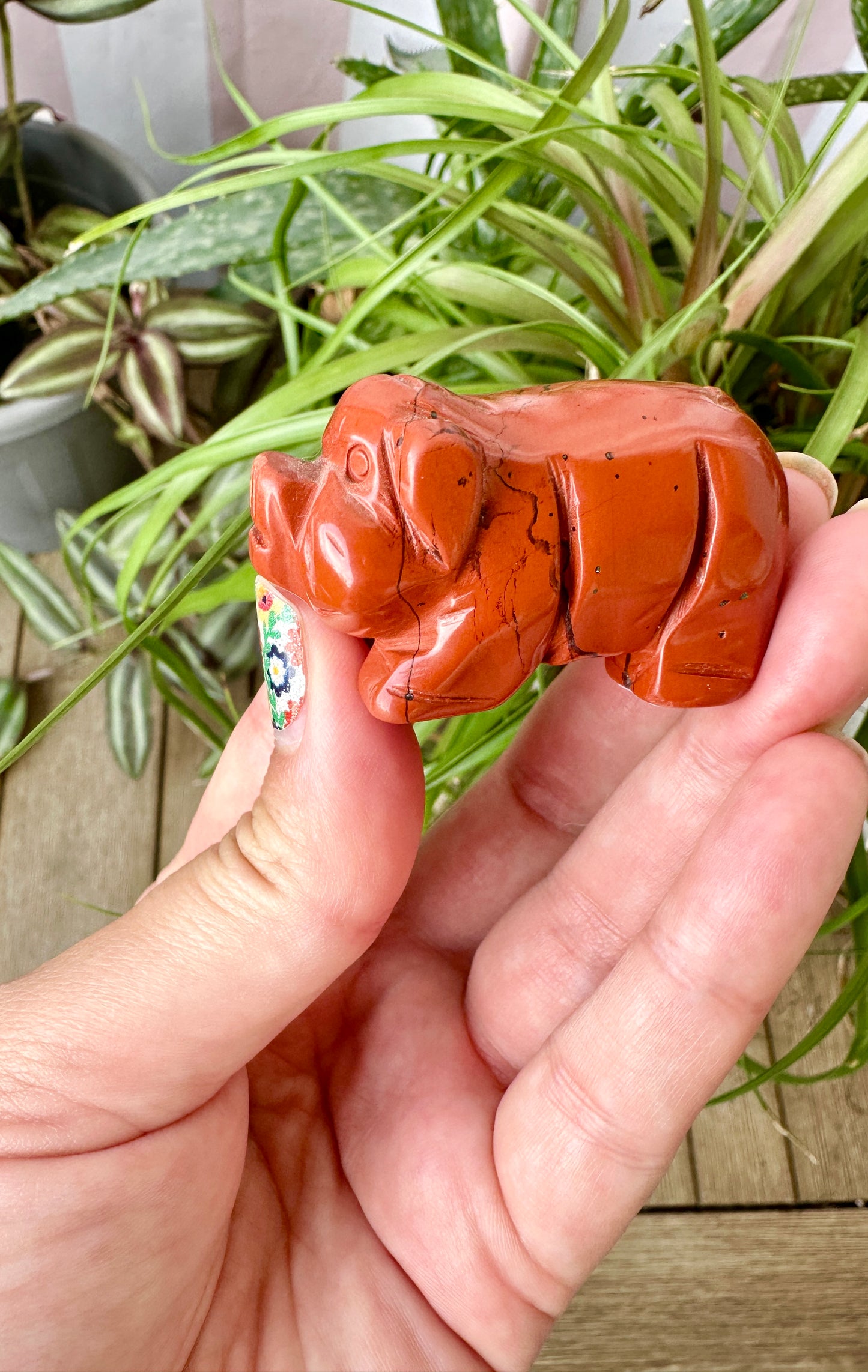 Red Jasper Pig Carving for Home Decor | Natural Stone Healing Crystal | Pig Figurine Sculpture | Spiritual Animal Totem Gift