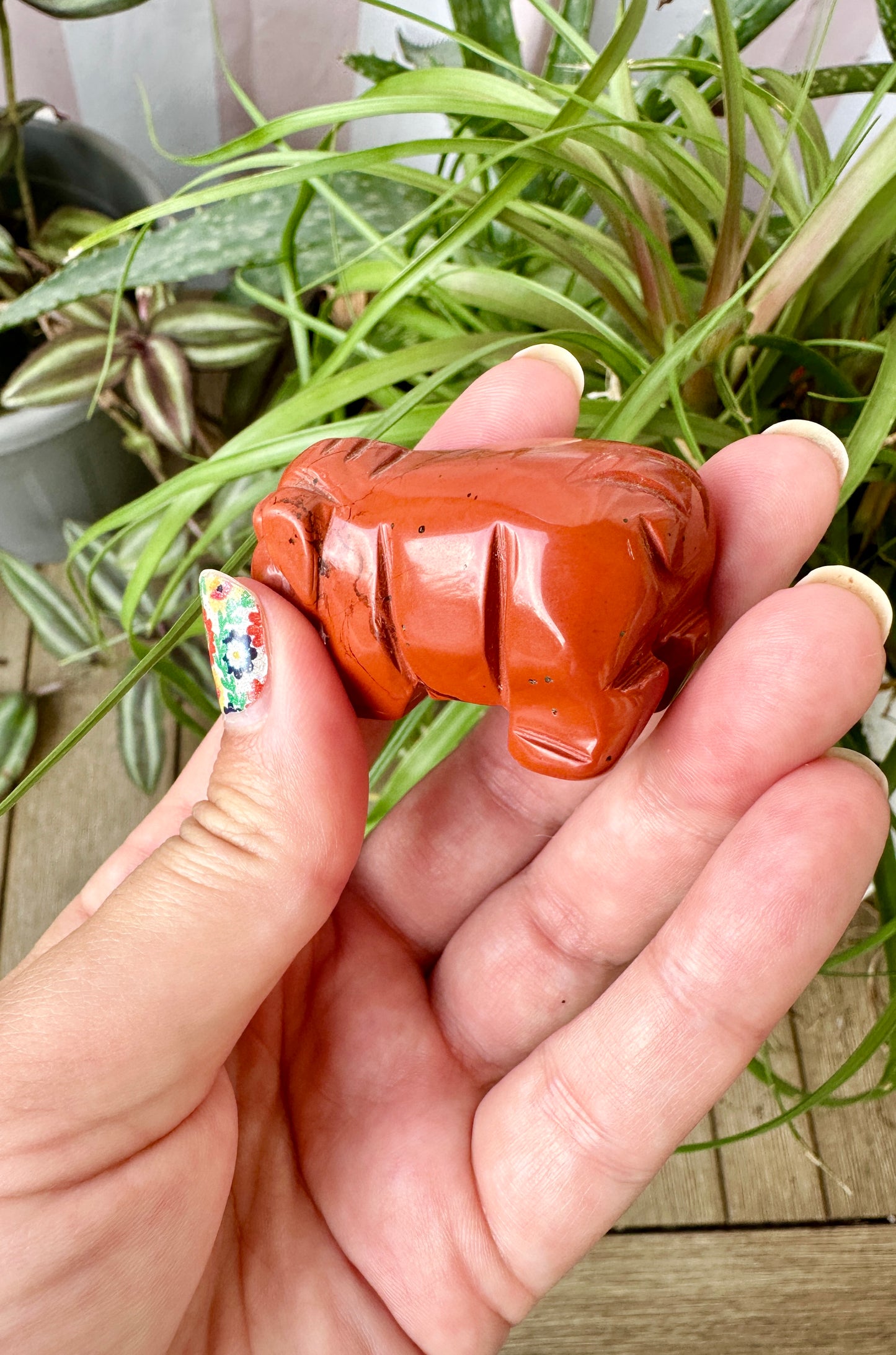 Red Jasper Pig Carving for Home Decor | Natural Stone Healing Crystal | Pig Figurine Sculpture | Spiritual Animal Totem Gift