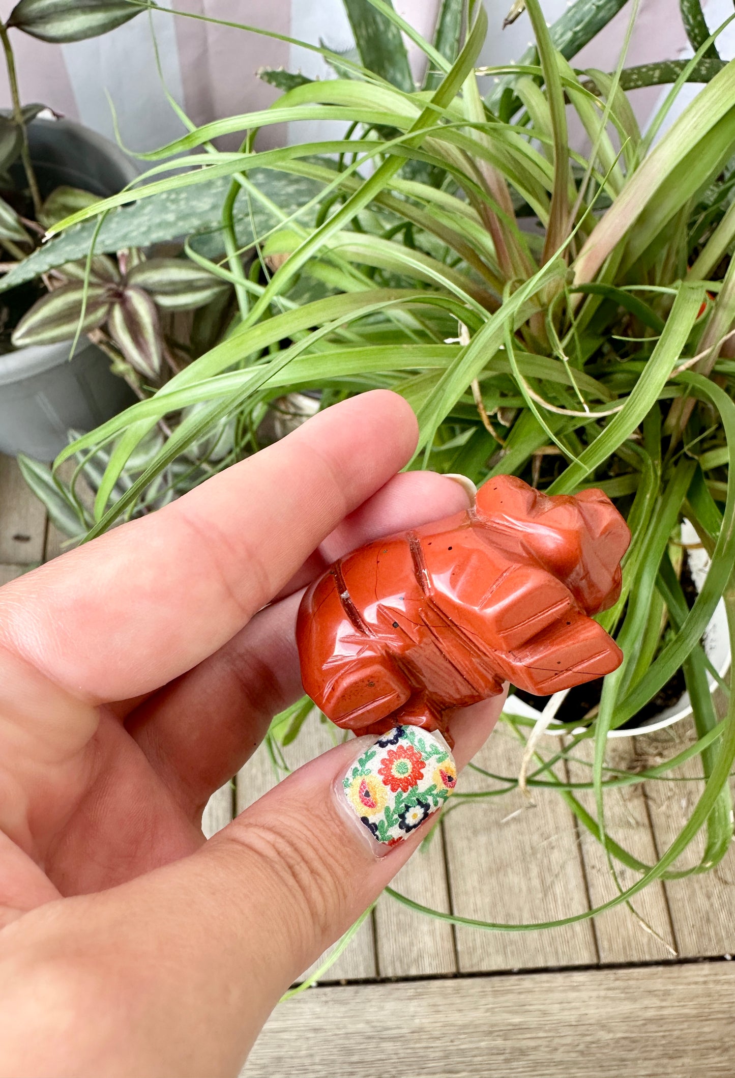 Red Jasper Pig Carving for Home Decor | Natural Stone Healing Crystal | Pig Figurine Sculpture | Spiritual Animal Totem Gift