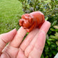 Red Jasper Pig Carving for Home Decor | Natural Stone Healing Crystal | Pig Figurine Sculpture | Spiritual Animal Totem Gift