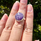 Sterling Silver Lepidolite Ring Size 7.25 | Gemstone Jewelry | Natural Healing Crystal Ring | Elegant Boho Statement Ring Gift