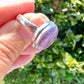 Sterling Silver Lepidolite Ring Size 7.25 | Gemstone Jewelry | Natural Healing Crystal Ring | Elegant Boho Statement Ring Gift