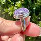 Sterling Silver Lepidolite Ring Size 7.25 | Gemstone Jewelry | Natural Healing Crystal Ring | Elegant Boho Statement Ring Gift