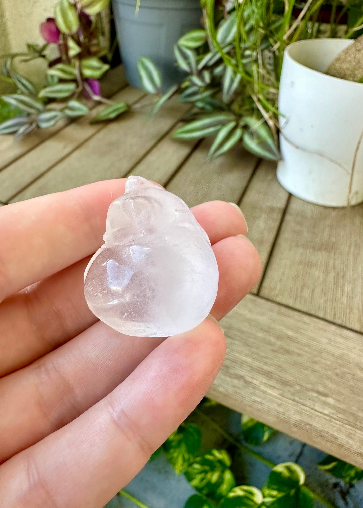 Clear Quartz Sleeping Cat Carving for Home Decor | Natural Healing Crystal Figurine | Spiritual Animal Totem | Crystal Gift Idea