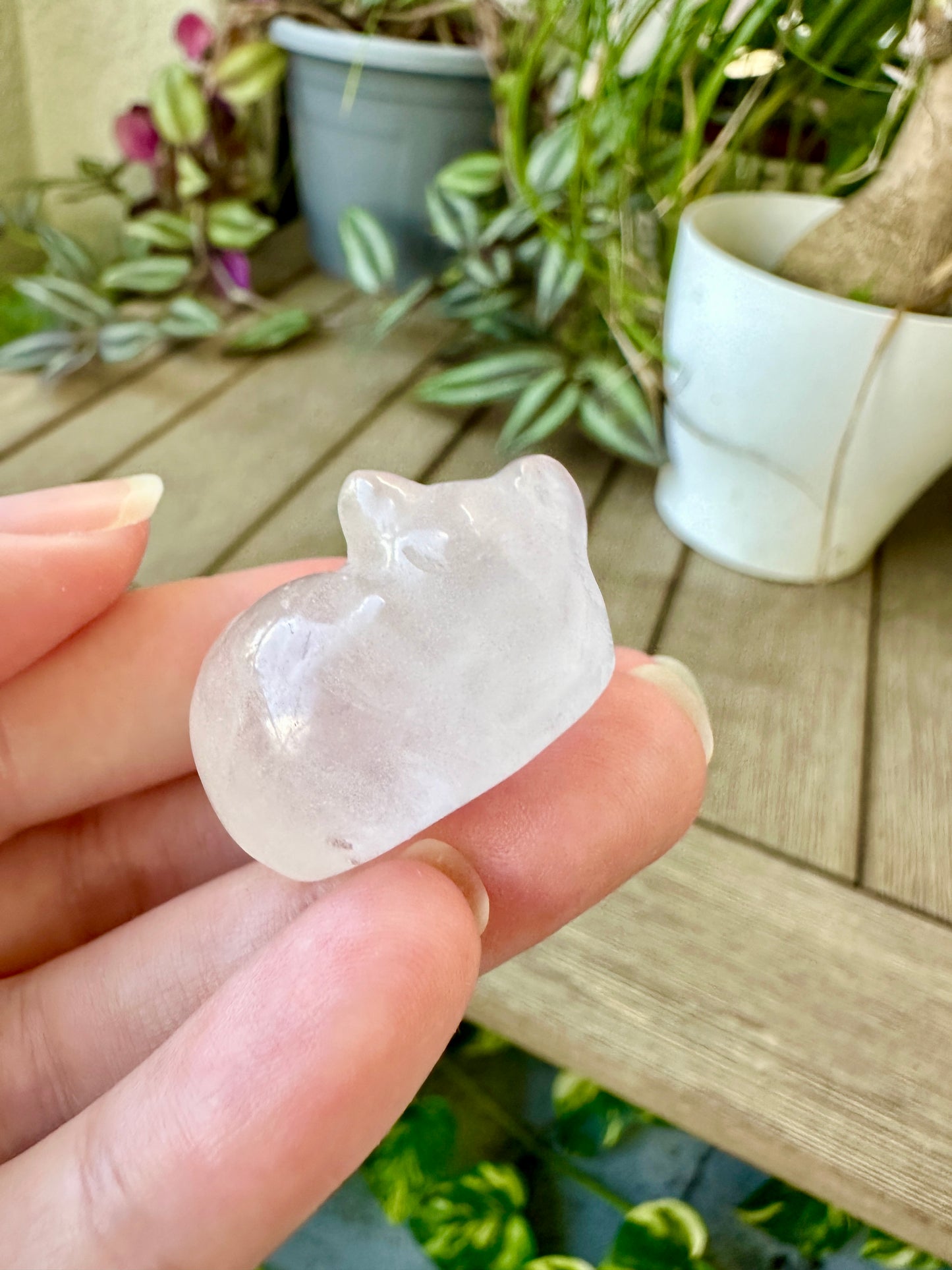 Clear Quartz Sleeping Cat Carving for Home Decor | Natural Healing Crystal Figurine | Spiritual Animal Totem | Crystal Gift Idea