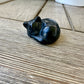 Black Obsidian Sleeping Cat Carving for Home Decor | Natural Healing Crystal Figurine | Spiritual Animal Totem | Protective Stone Gift