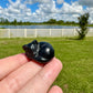 Black Obsidian Sleeping Cat Carving for Home Decor | Natural Healing Crystal Figurine | Spiritual Animal Totem | Protective Stone Gift