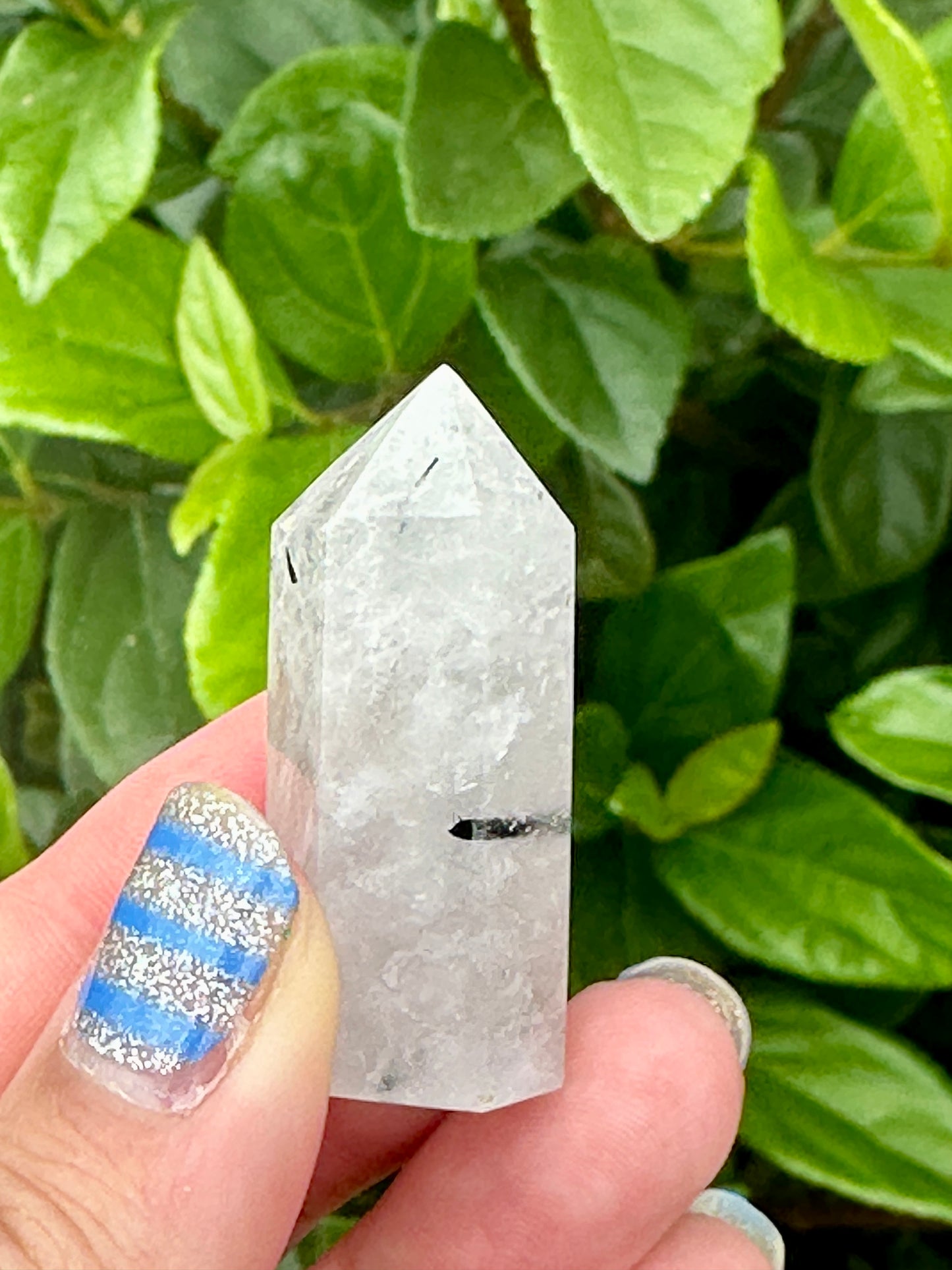 Black Tourmaline in Quartz Tower: Majestic Protective Stone for Energy Cleansing & Spiritual Shielding, Ideal for Home and Office