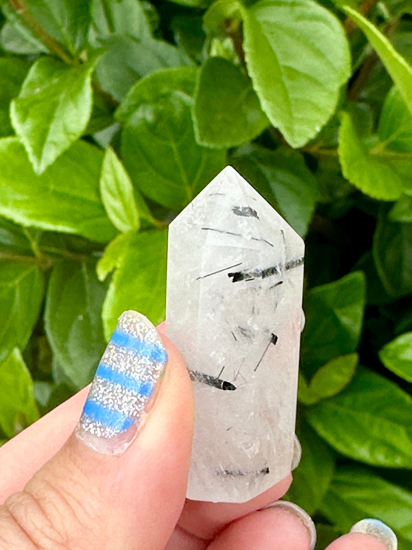 Black Tourmaline in Quartz Tower: Majestic Protective Stone for Energy Cleansing & Spiritual Shielding, Ideal for Home and Office