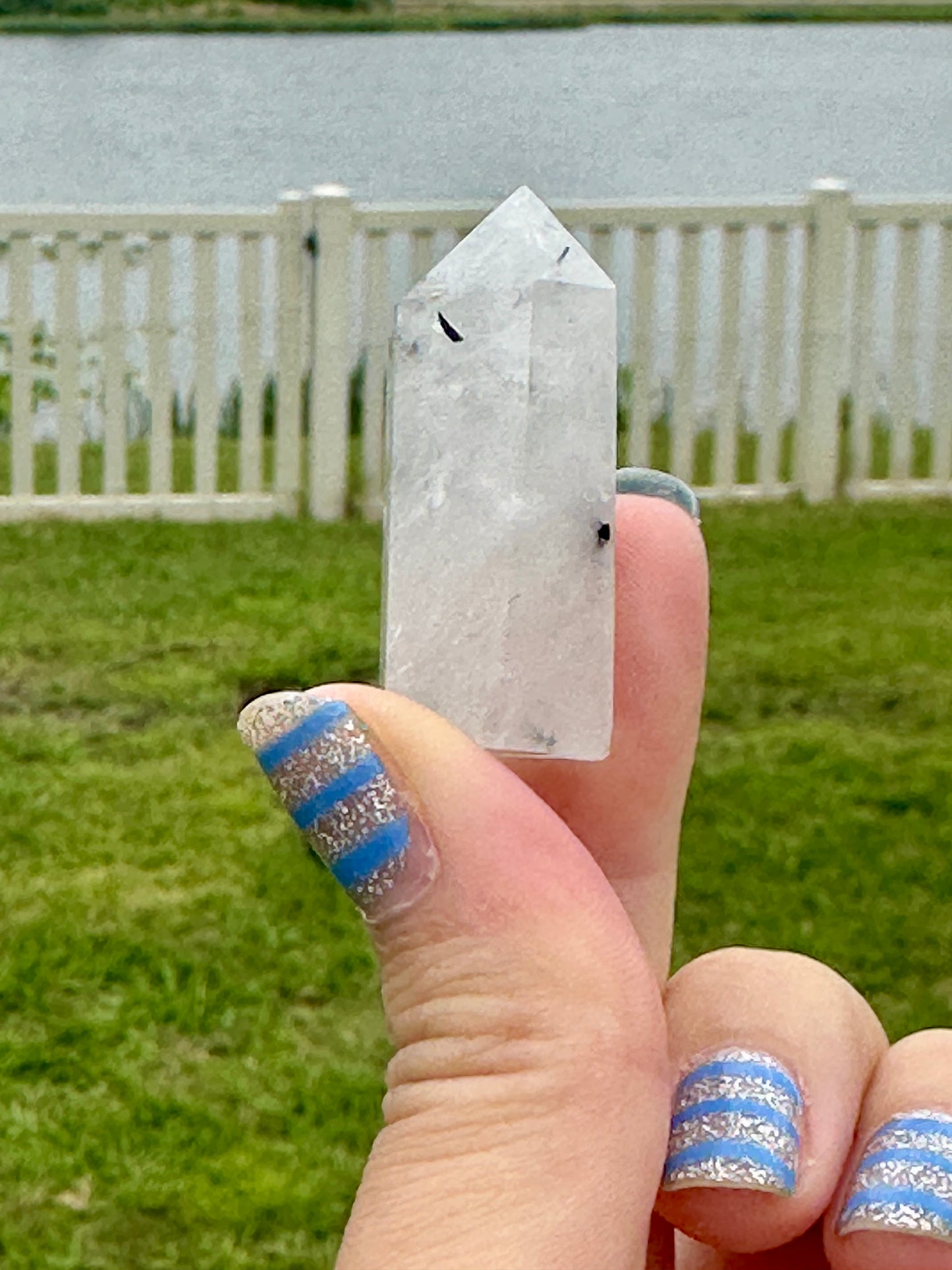 Black Tourmaline in Quartz Tower: Majestic Protective Stone for Energy Cleansing & Spiritual Shielding, Ideal for Home and Office