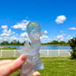 Fluorite Mermaid Carving, Ethereal Crystal Sculpture, Healing Crystal Decor, Unique Gift for Crystal Lovers, Mermaid Figurine Art