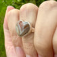 Laguna Lace Agate Sterling Silver Ring, Size 8.25, Unique Boho Statement Ring, Natural Gemstone Jewelry, Silver Ring for Women