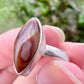 Laguna Lace Agate Sterling Silver Ring, Size 8, Unique Boho Statement Ring, Natural Gemstone Jewelry, Silver Ring for Women