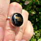 Sterling Silver Nuummite Ring, Size 7.25, Unique Crystal Statement Ring, Natural Gemstone Jewelry, Silver Ring for Women