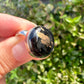 Sterling Silver Nuummite Ring, Size 7.25, Unique Crystal Statement Ring, Natural Gemstone Jewelry, Silver Ring for Women