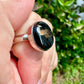 Sterling Silver Nuummite Ring, Size 7.25, Unique Crystal Statement Ring, Natural Gemstone Jewelry, Silver Ring for Women