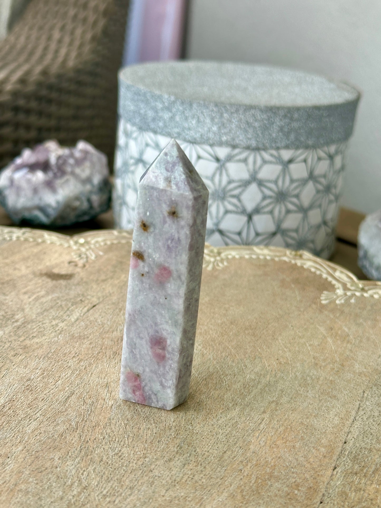 Pink Tourmaline Tower - Radiant Gemstone Obelisk for Emotional Healing & Love, Handcrafted Crystal Point, Serene Energy Decor Piece