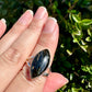 Sterling Silver Nuummite Ring, Size 7.25, Unique Crystal Statement Ring, Natural Gemstone Jewelry, Silver Ring for Women