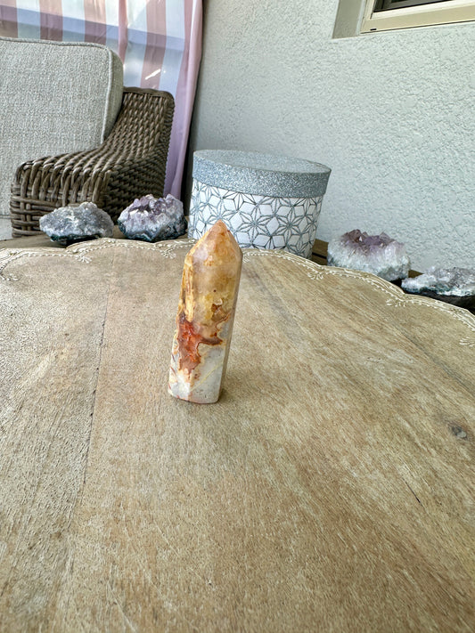 Crazy Lace Agate Tower - Vibrant Gemstone Obelisk for Harmony & Laughter, Handcrafted Crystal Point, Unique Whimsical Energy Decor