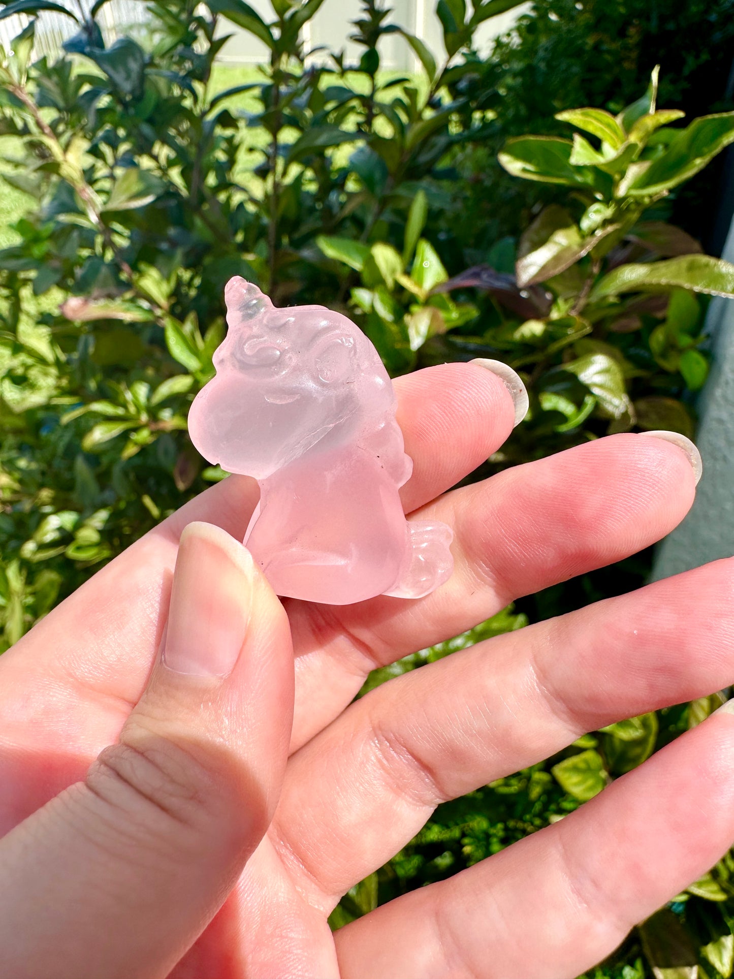 Rose Quartz Unicorn Figurine, Healing Crystal Unicorn Statue, Spiritual Decor, Unique Gift for Crystal Lovers, Rose Quartz Sculpture