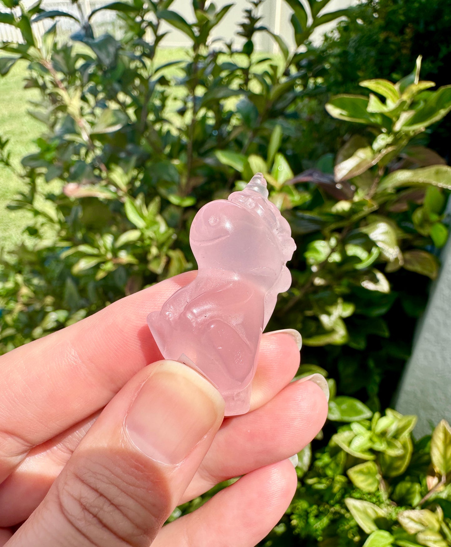 Rose Quartz Unicorn Figurine, Healing Crystal Unicorn Statue, Spiritual Decor, Unique Gift for Crystal Lovers, Rose Quartz Sculpture