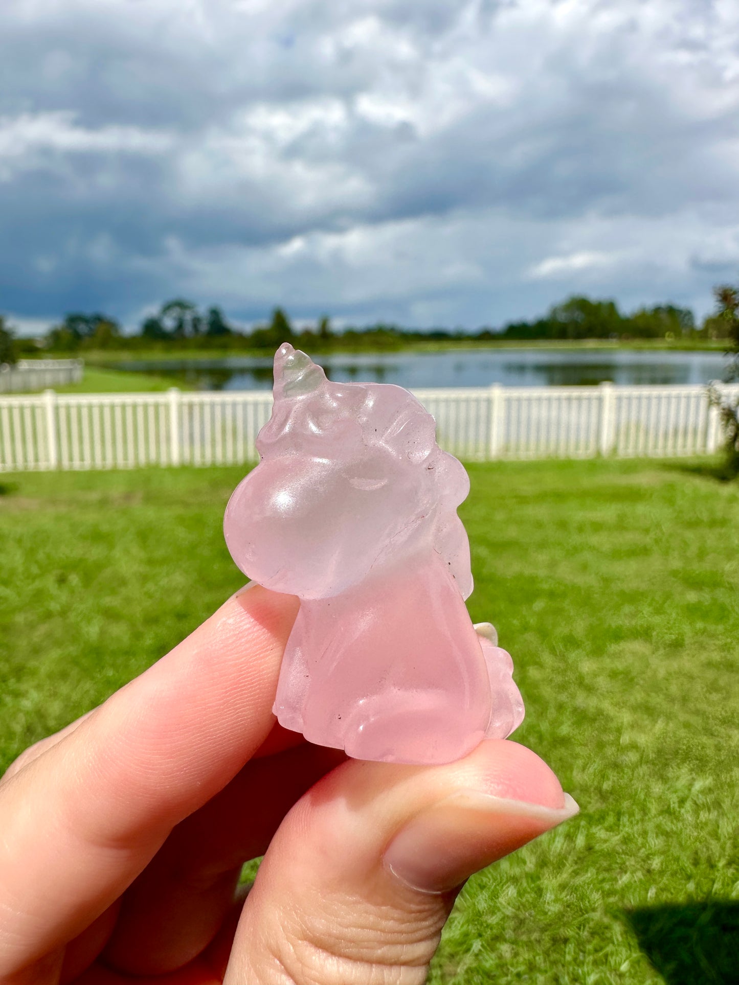 Rose Quartz Unicorn Figurine, Healing Crystal Unicorn Statue, Spiritual Decor, Unique Gift for Crystal Lovers, Rose Quartz Sculpture