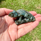 Labradorite Chameleon Figurine, Unique Crystal Animal Sculpture, Healing Labradorite Decor, Spiritual Gift for Crystal Lovers