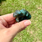 Labradorite Chameleon Figurine, Unique Crystal Animal Sculpture, Healing Labradorite Decor, Spiritual Gift for Crystal Lovers