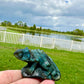 Labradorite Chameleon Figurine, Unique Crystal Animal Sculpture, Healing Labradorite Decor, Spiritual Gift for Crystal Lovers