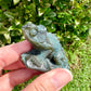 Labradorite Chameleon Figurine, Unique Crystal Animal Sculpture, Healing Labradorite Decor, Spiritual Gift for Crystal Lovers