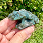 Labradorite Chameleon Figurine, Unique Crystal Animal Sculpture, Healing Labradorite Decor, Spiritual Gift for Crystal Lovers