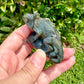 Labradorite Chameleon Figurine, Unique Crystal Animal Sculpture, Healing Labradorite Decor, Spiritual Gift for Crystal Lovers